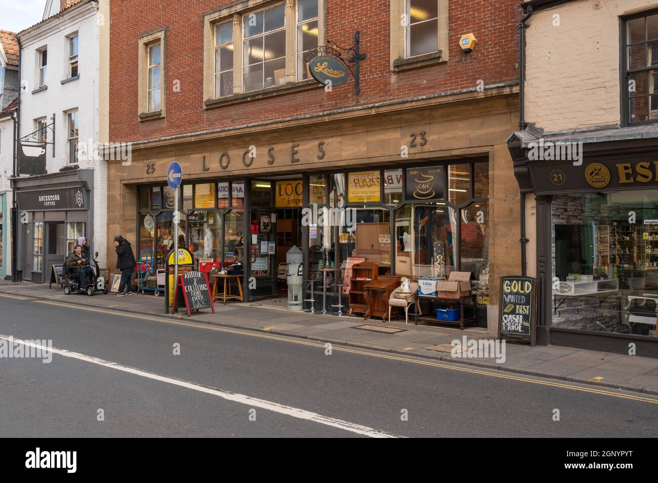 A view of Looses emporium on Magdalen street with furniture outside for ...