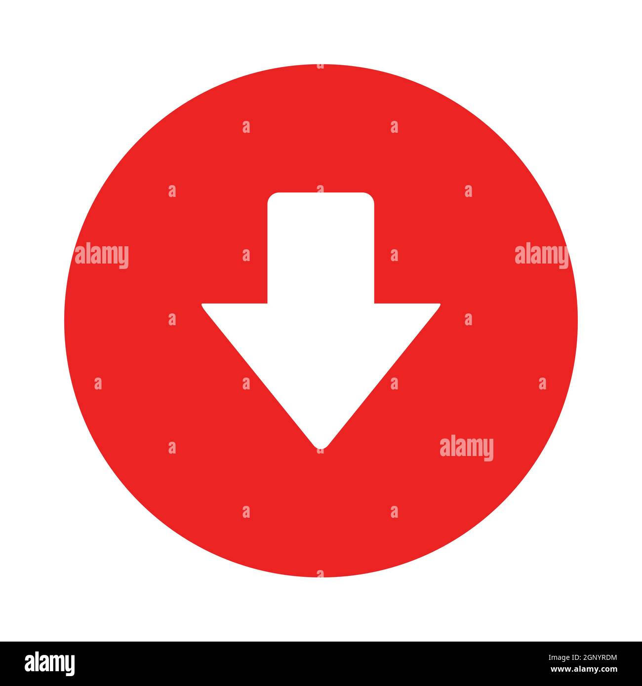 Down arrow and circle Stock Photo - Alamy