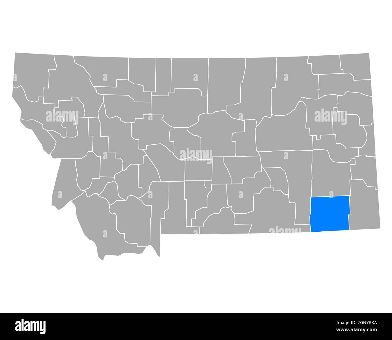Map of Powder River in Montana Stock Photo Alamy
