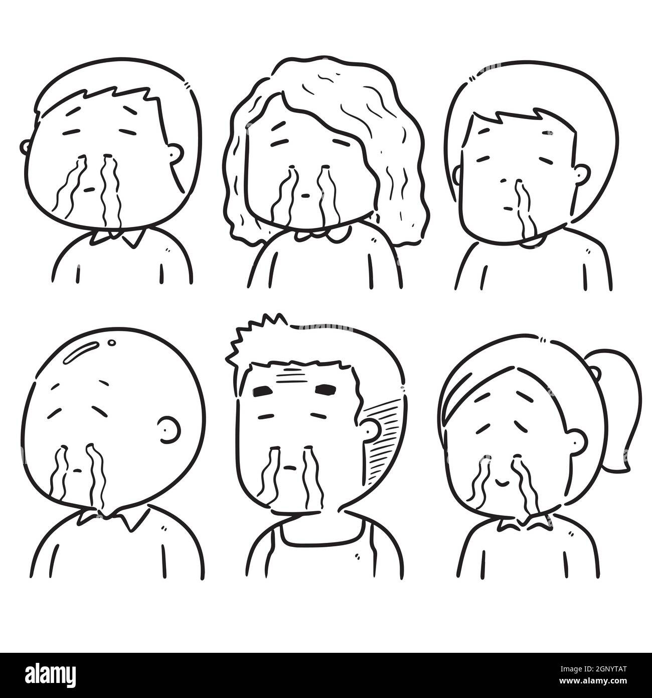 vector-set-of-runny-nose-people-stock-vector-image-art-alamy