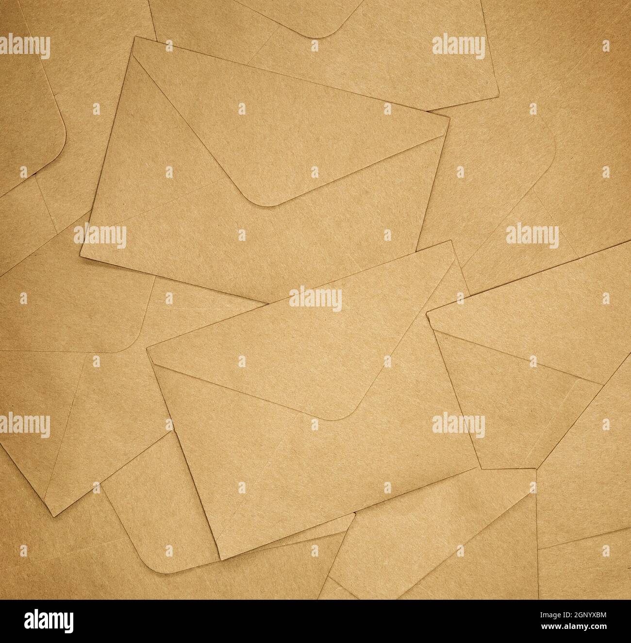 Brown Envelopes background texture, brown plain paper, copy space top view space for text Stock Photo