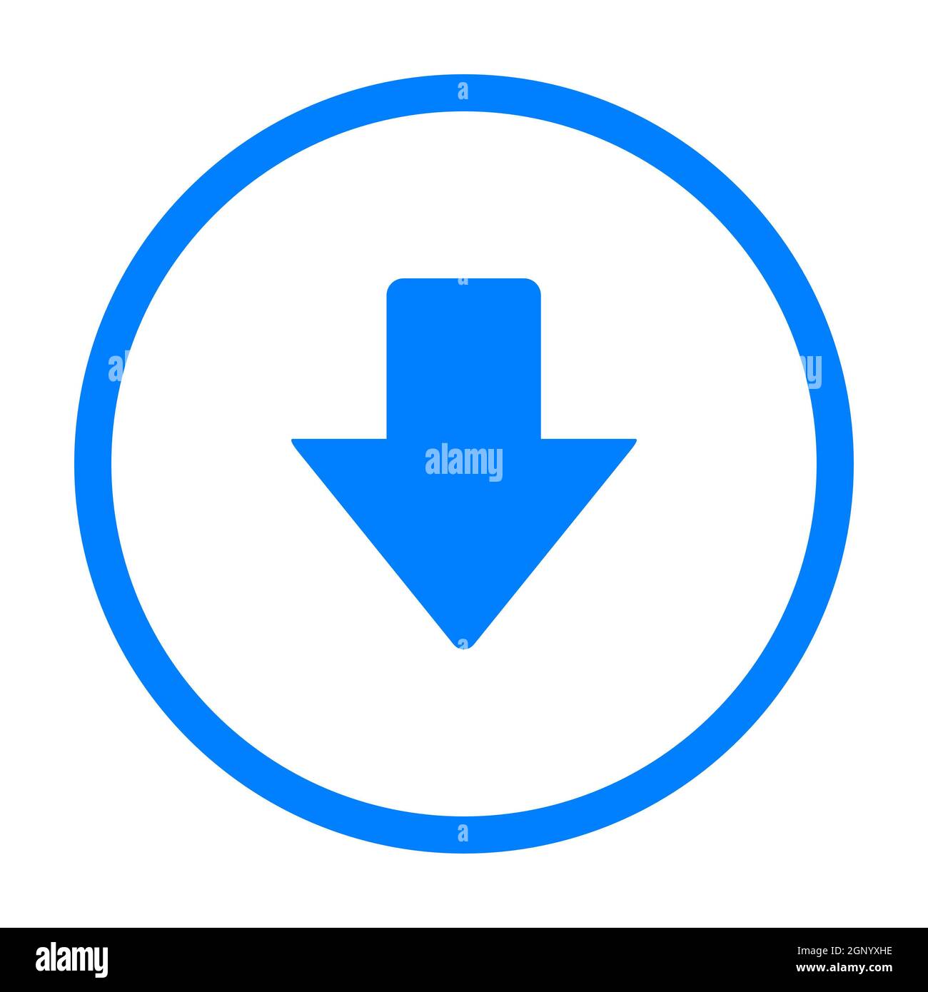 Down arrow and circle Stock Photo - Alamy