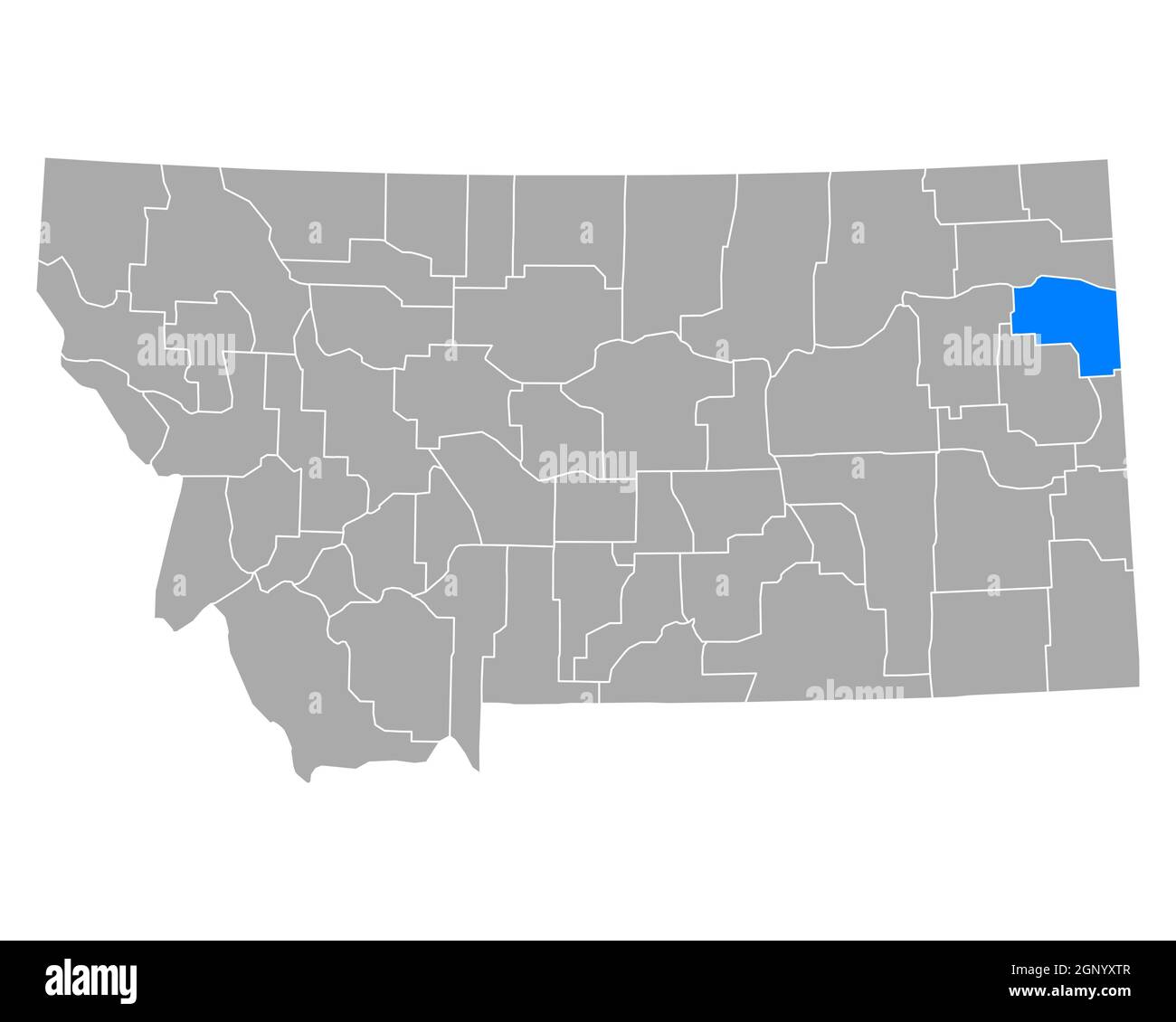 Map of Richland in Montana Stock Photo Alamy