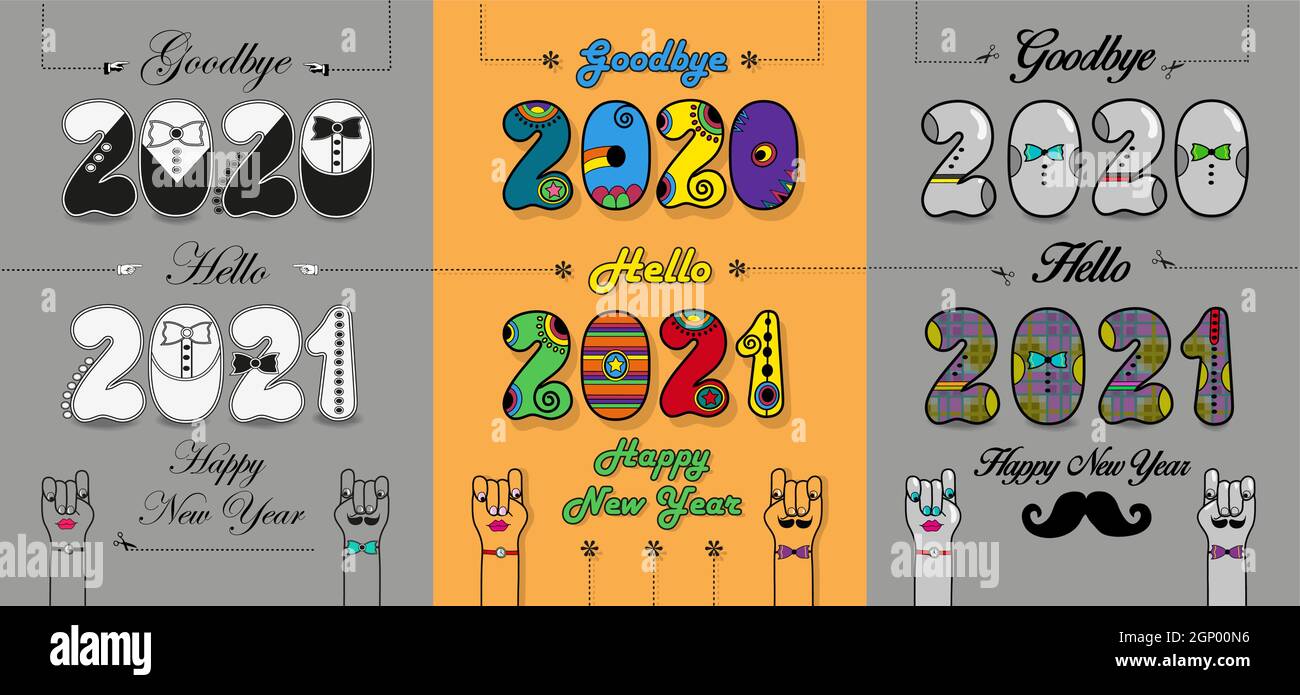 New year postcard set Stock Vector Images Alamy New year postcard set Stock Vector Images Alamy