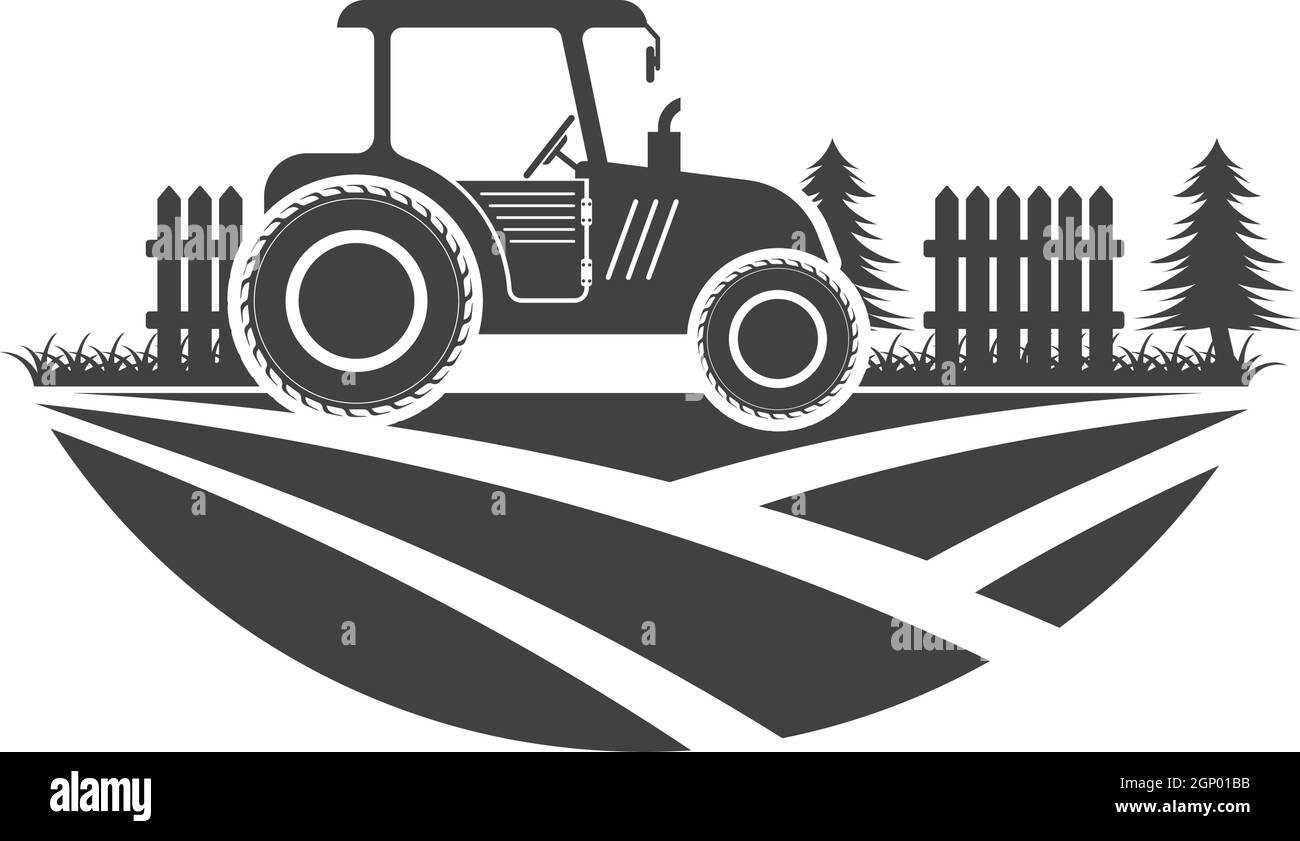 Old tractor illustration Black and White Stock Photos & Images - Alamy