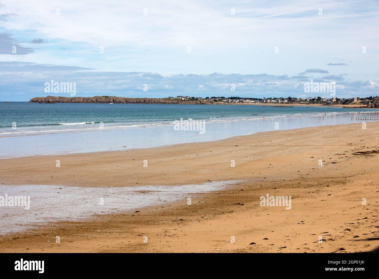Main beach of the famous resort town Saint Malo in Brittany, France