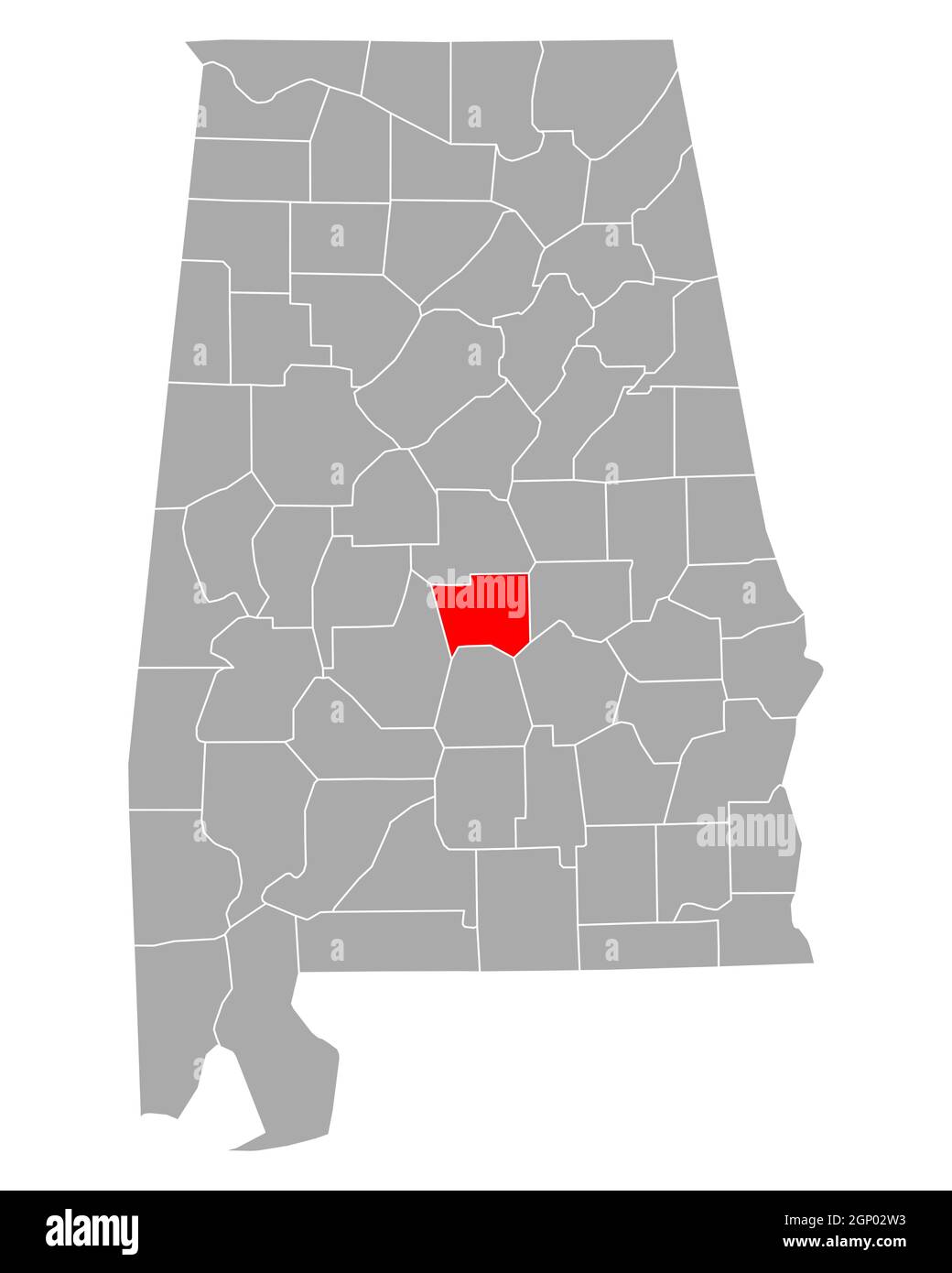 Map of Autauga in Alabama Stock Photo - Alamy