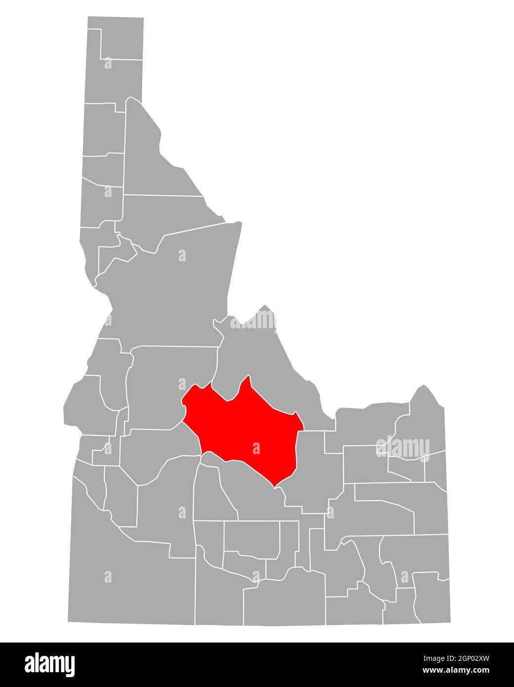 Map of Custer in Idaho Stock Photo Alamy