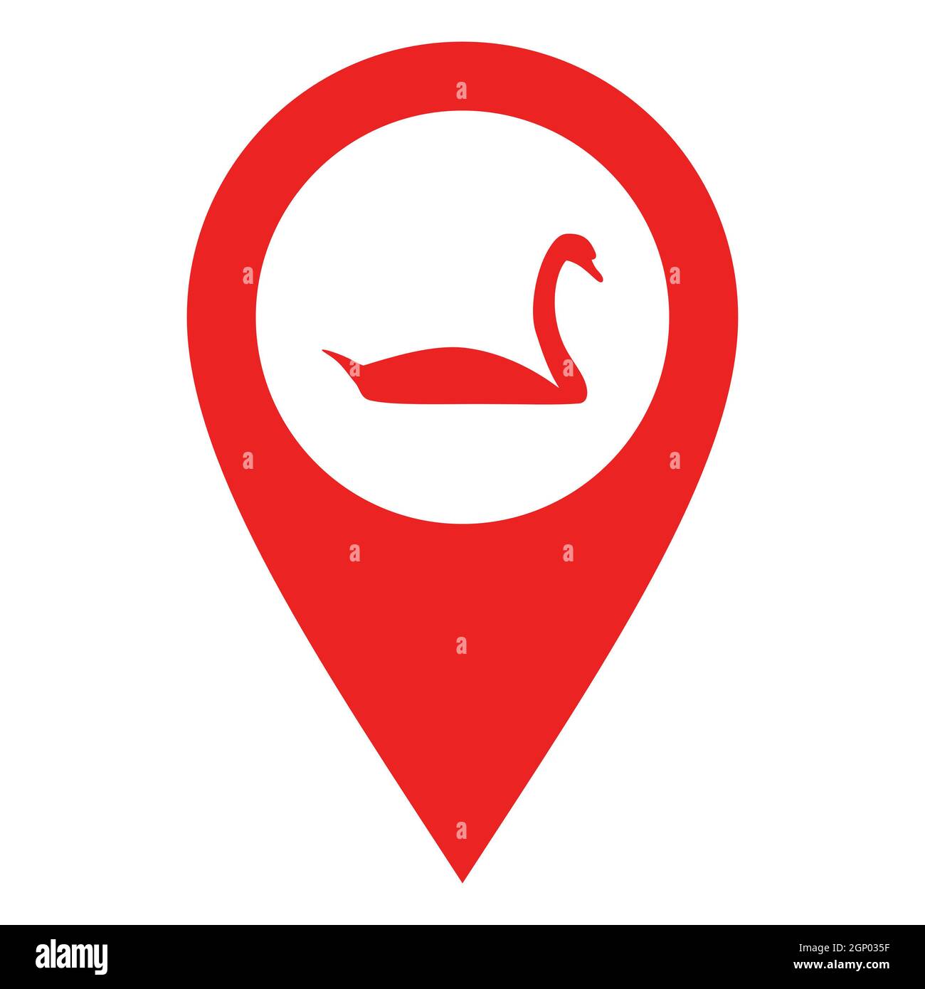 Swan and location pin Stock Photo Alamy