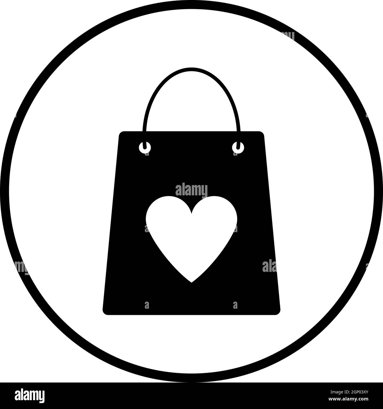 Shopping Bag With Heart Icon Stock Vector Image & Art - Alamy