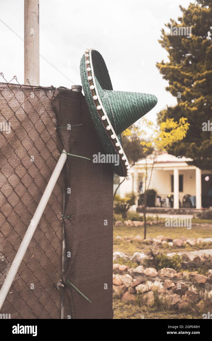Mexican hat hanged in a door Stock Photo