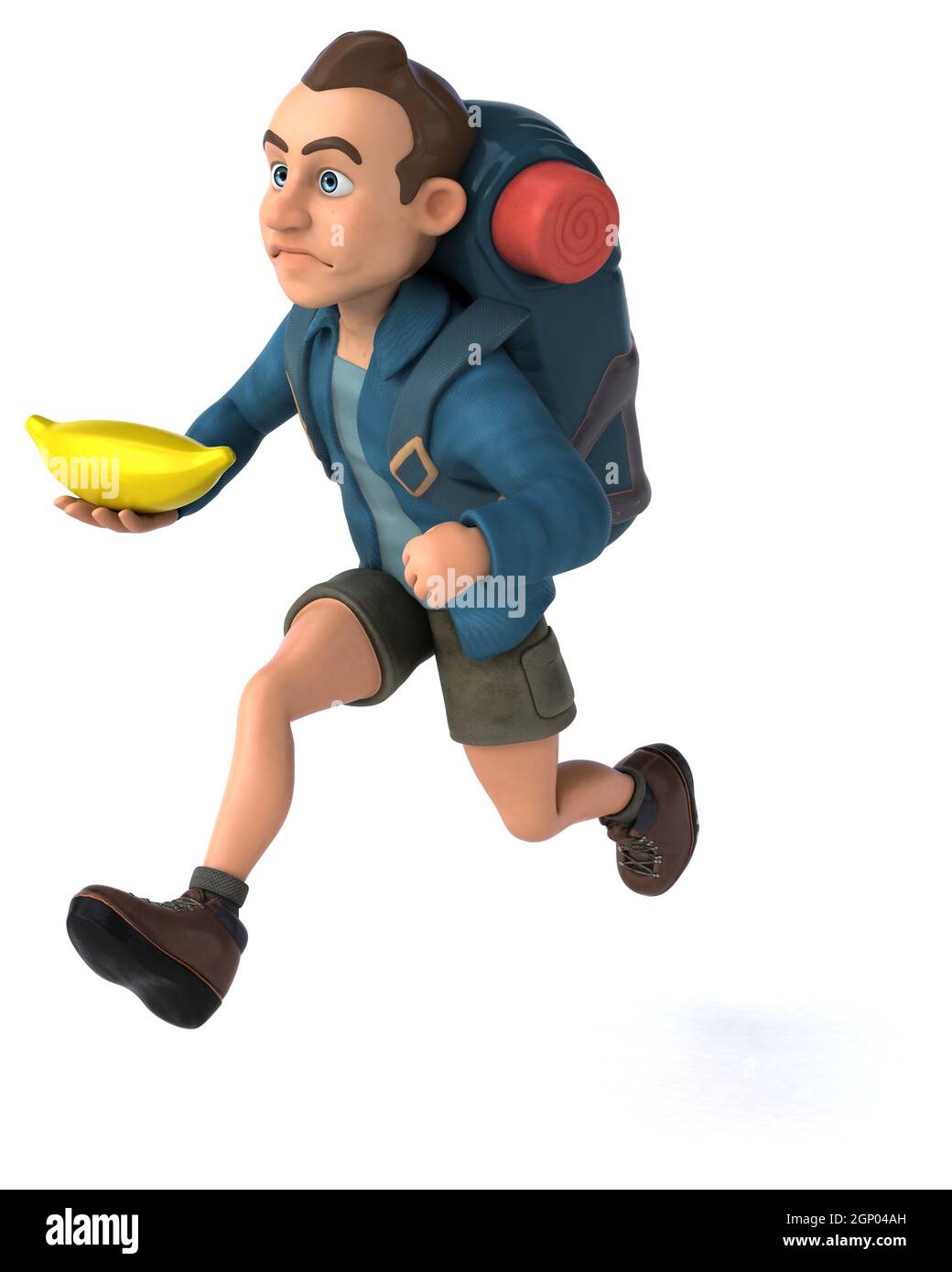Fun illustration of a 3D cartoon backpacker Stock Photo - Alamy