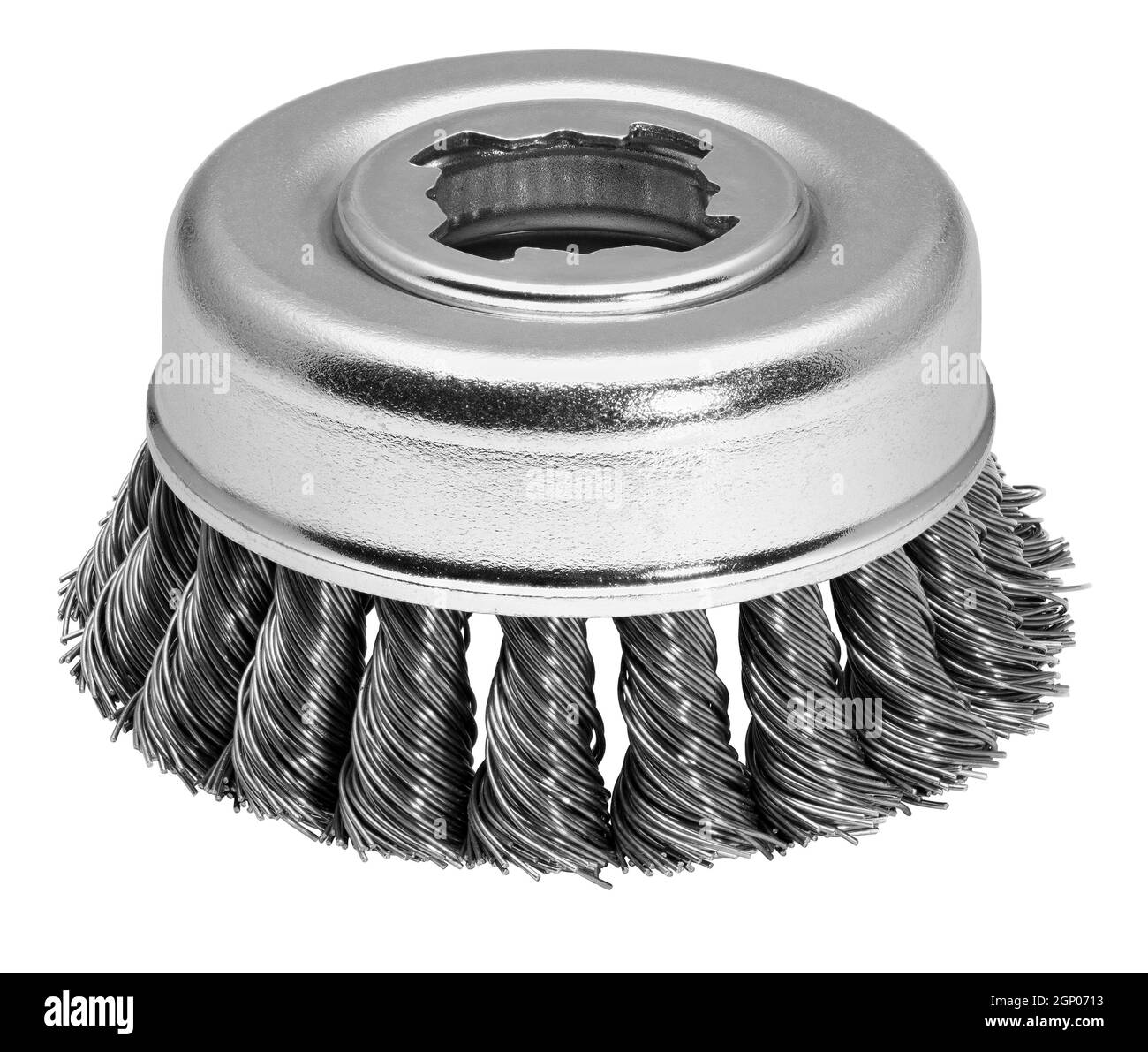 metallic wire brush wheel isolated in white back Stock Photo Alamy