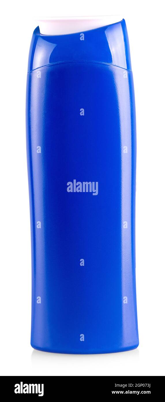 Blue plastic bottle isolated on a white background Stock Photo - Alamy