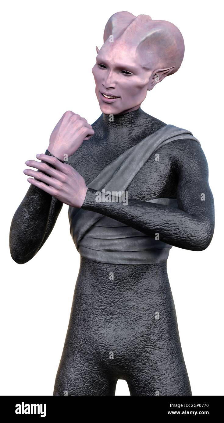 3D rendering of a fantasy alien isolated on white background Stock ...