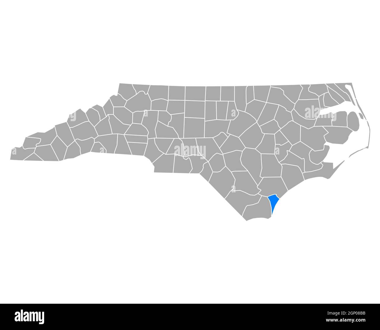 Map of New Hanover in North Carolina Stock Photo Alamy