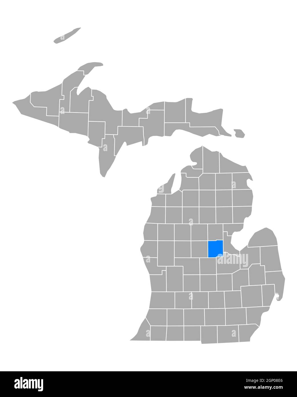 Map of Midland in Michigan Stock Photo Alamy