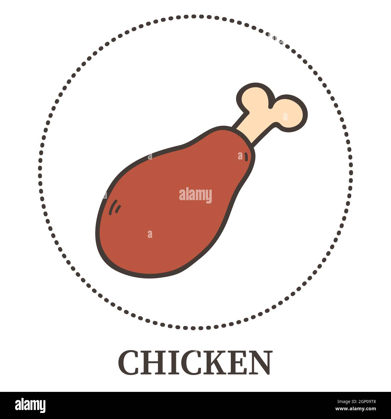 Abstract chicken leg on white background - Vector illustration Stock ...