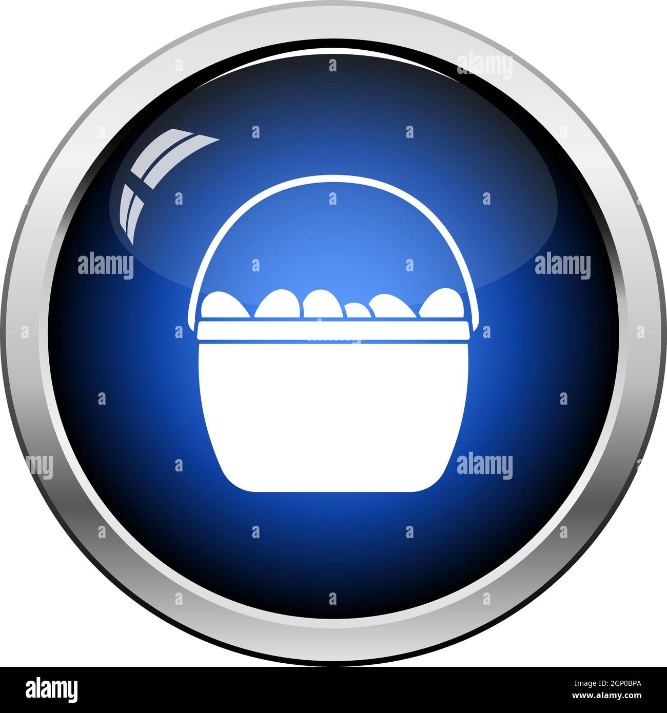 Easter Basket With Eggs Icon Stock Vector