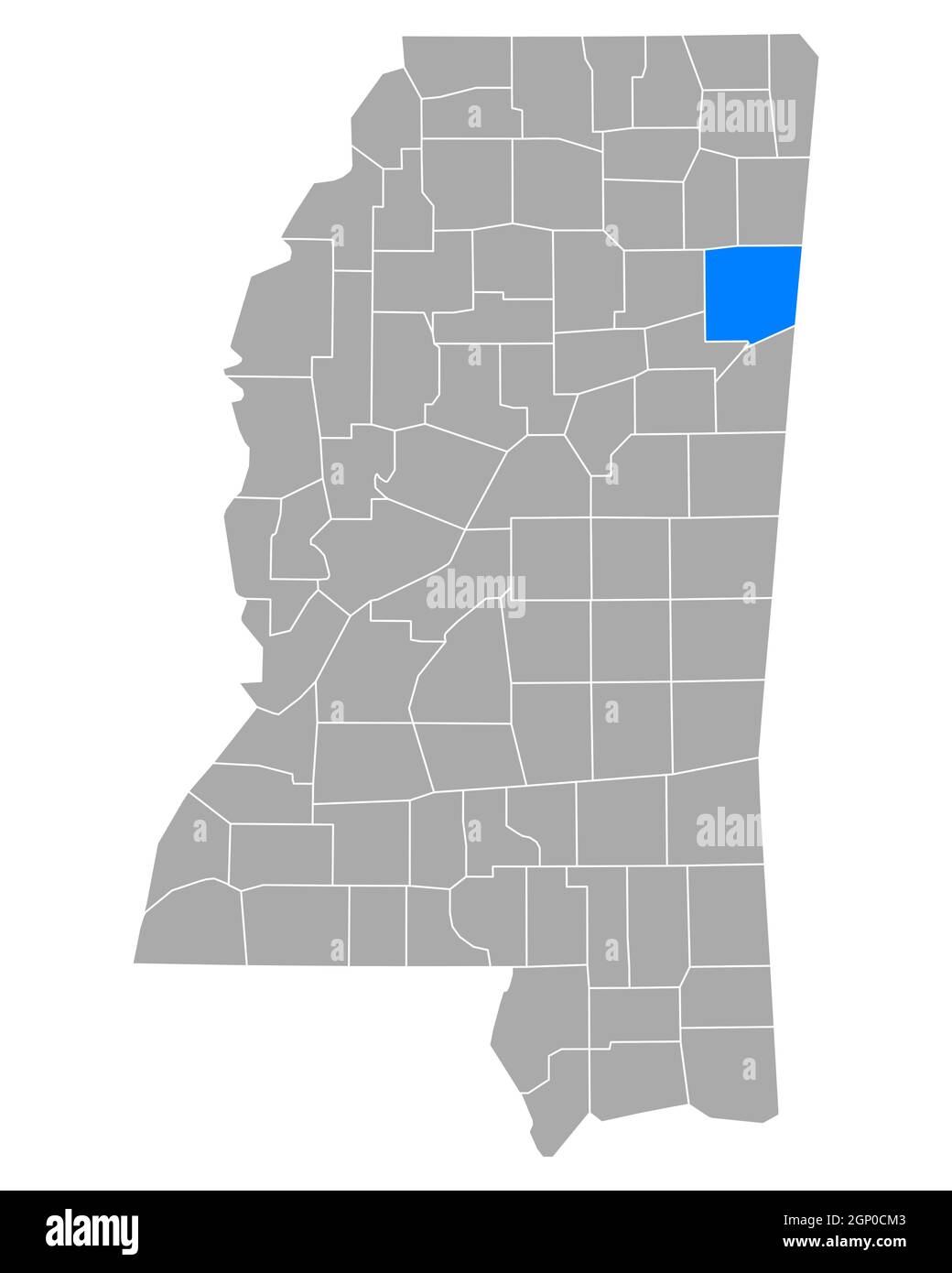 Map of Monroe in Mississippi Stock Photo Alamy