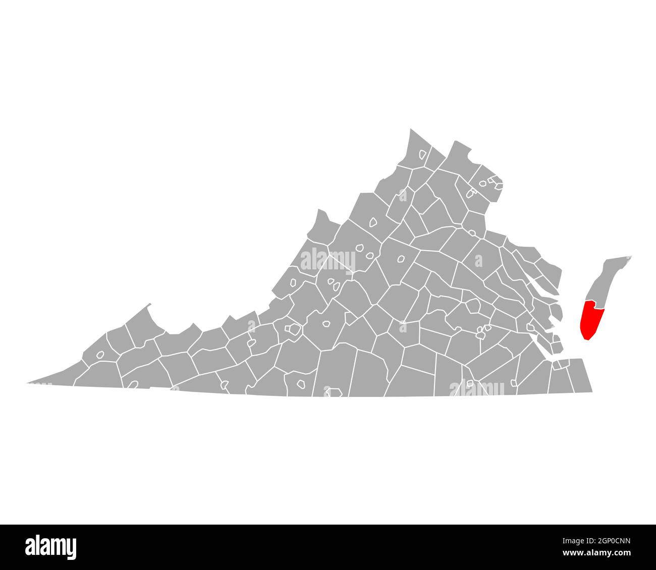 Map of Northampton in Virginia Stock Photo Alamy
