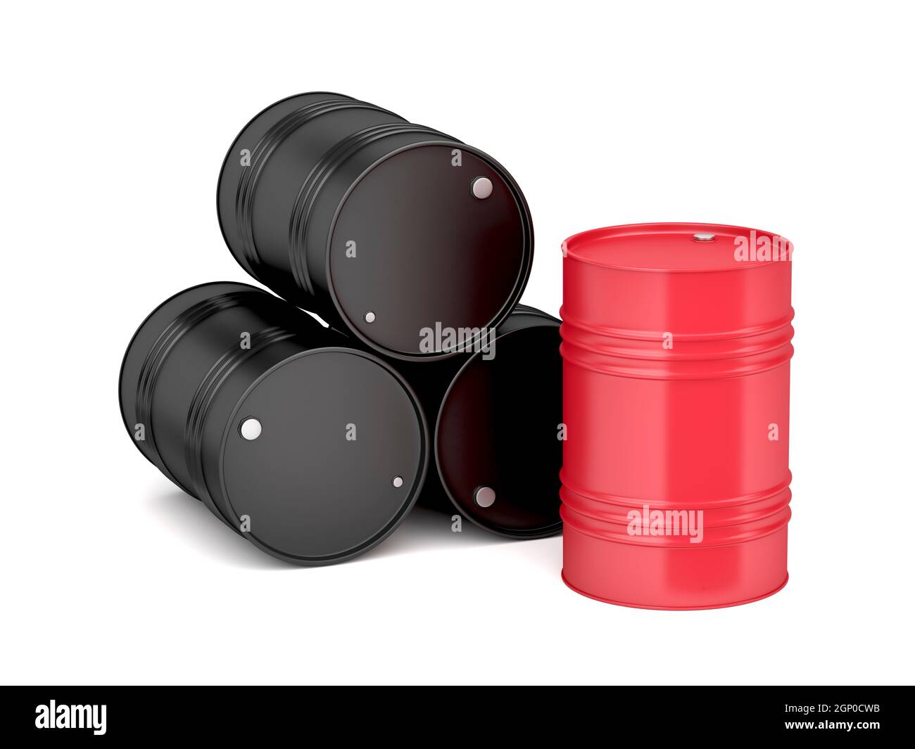 Oil drums on white background Stock Photo Alamy