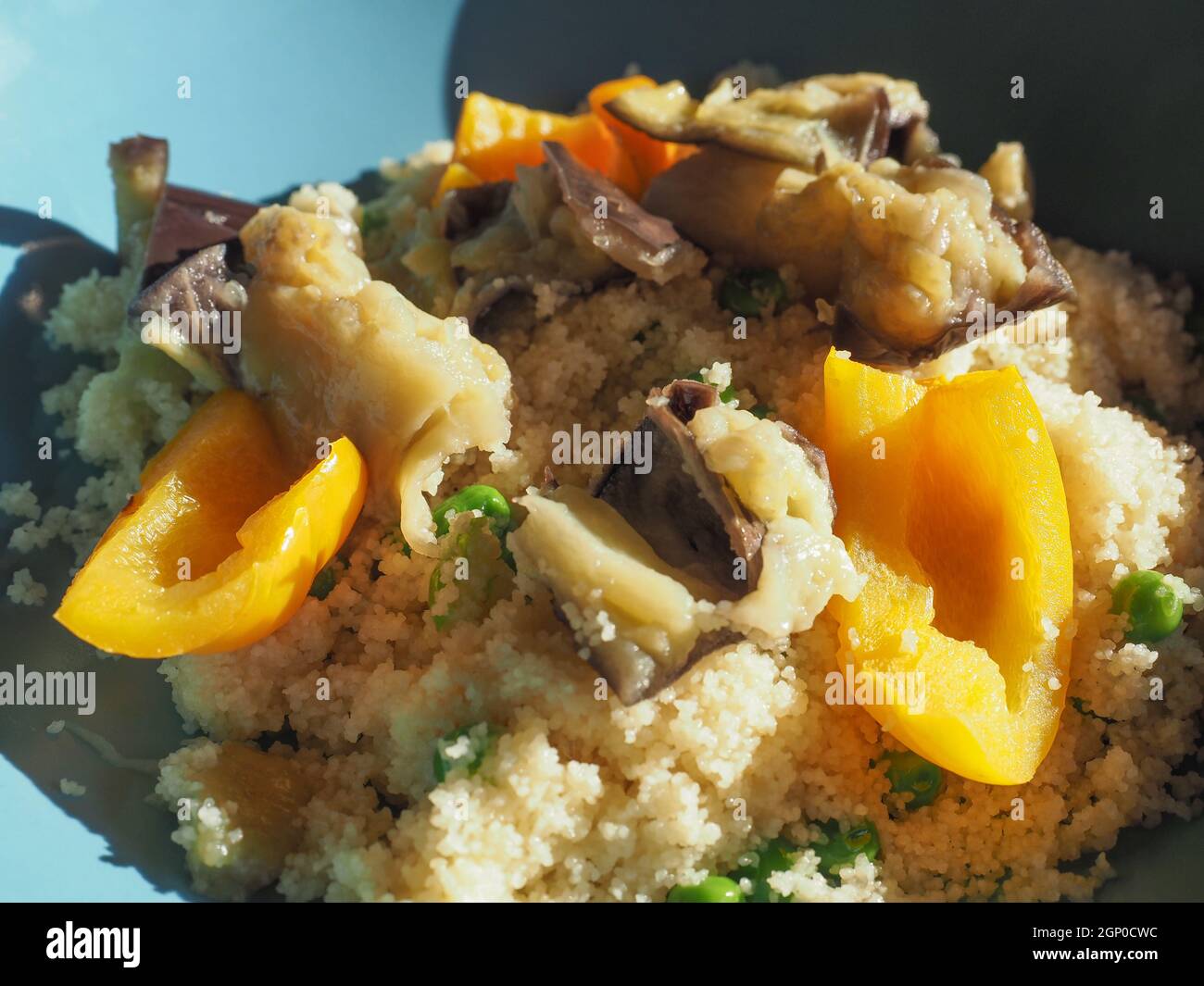couscous (aka seksu or kuskus) of durum wheat semolina with vegetables