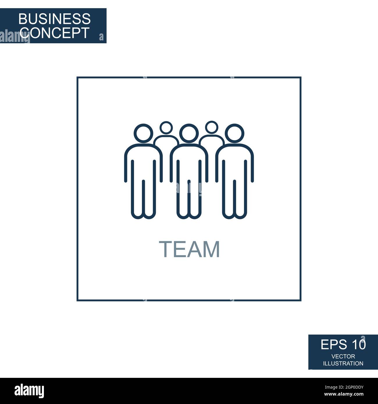 Business concept, web icon from thin lines. Team - Vector illustration ...
