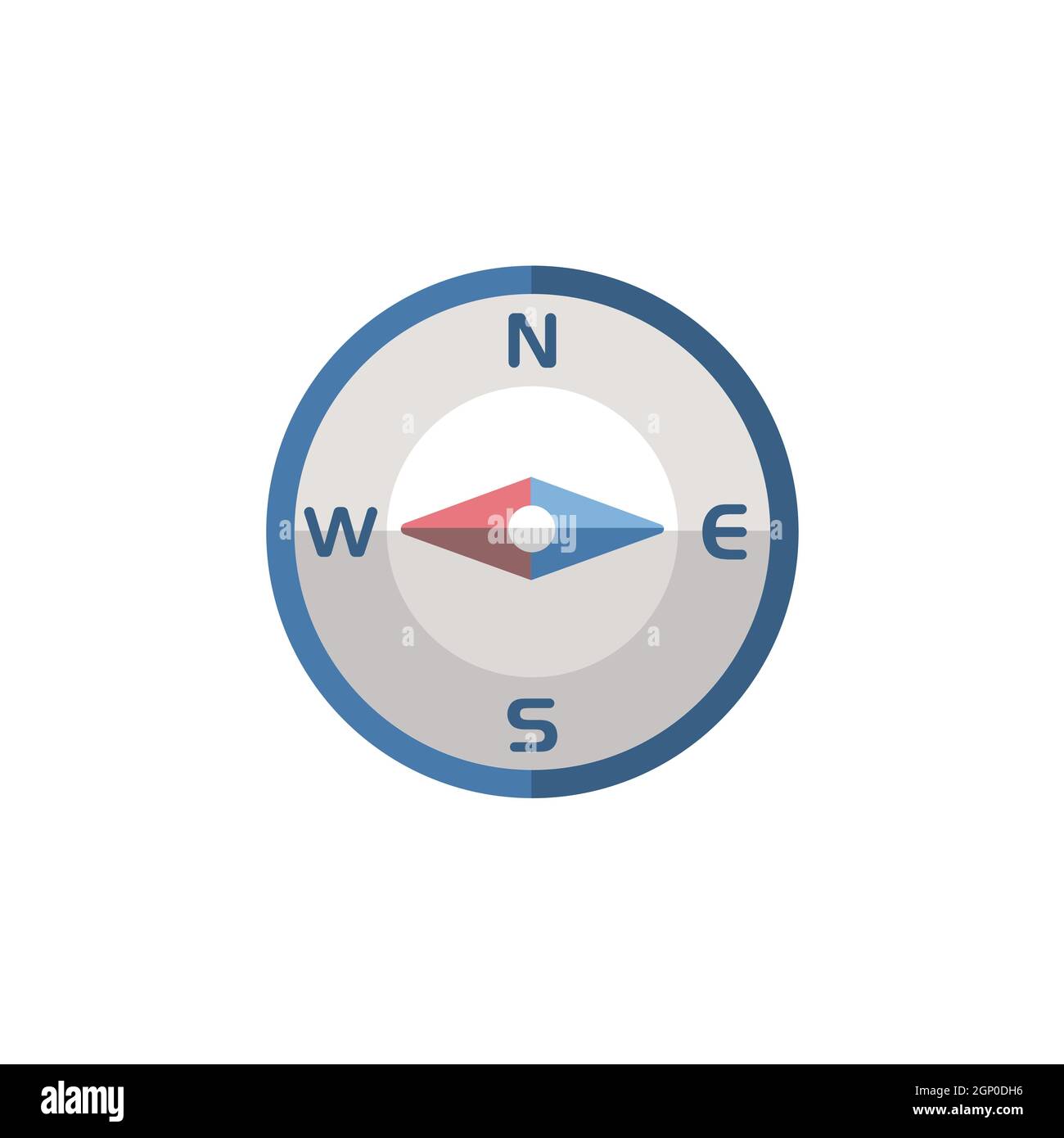 Compass west direction. Flat icon. Isolated weather vector illustration