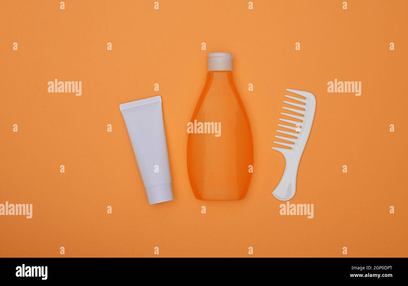 Close up one bottle of shower gel or shampoo, conditioner or lotion and