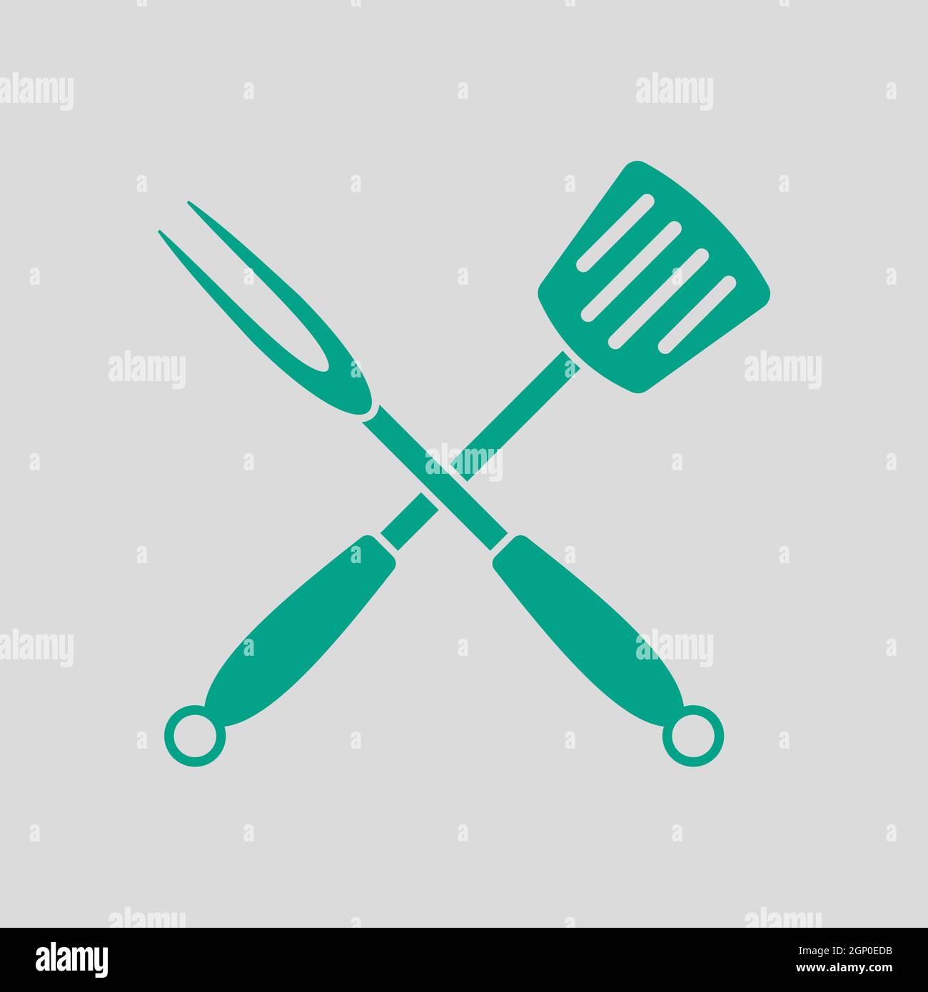 Crossed Frying Spatula And Fork Icon Stock Vector Image & Art - Alamy