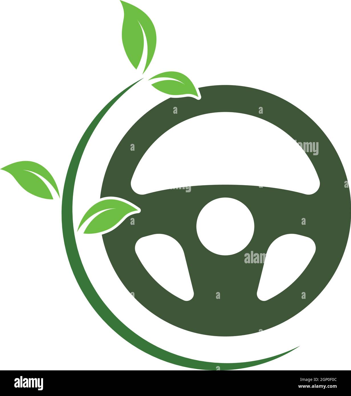 eco steering wheel  logo icon vector illustration Stock Vector