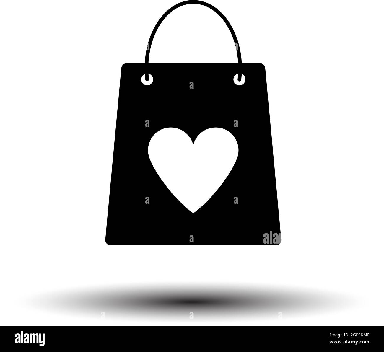 Shopping Bag With Heart Icon Stock Vector Image & Art - Alamy