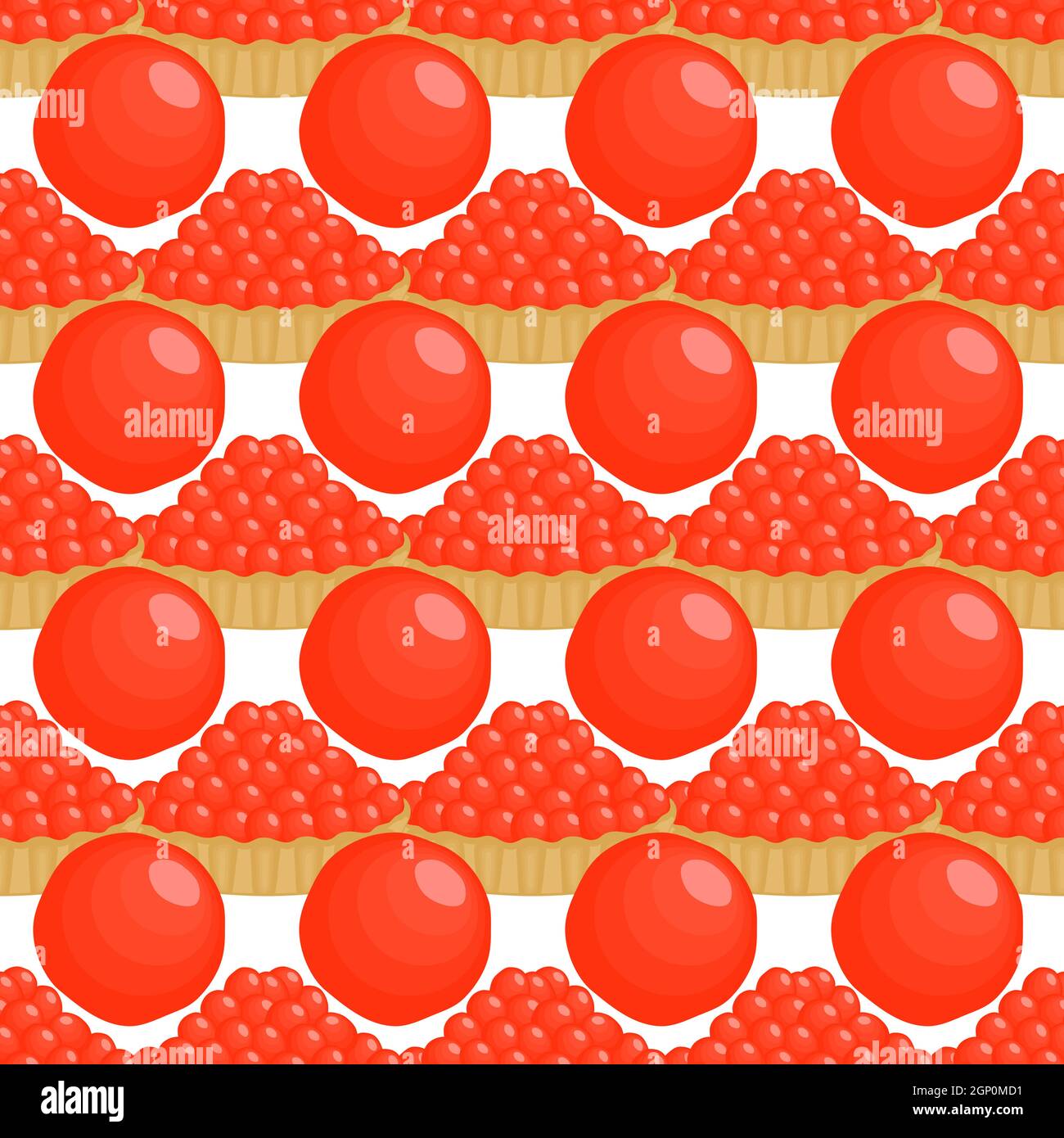 Illustration on theme big pattern identical types fish caviar Stock Vector