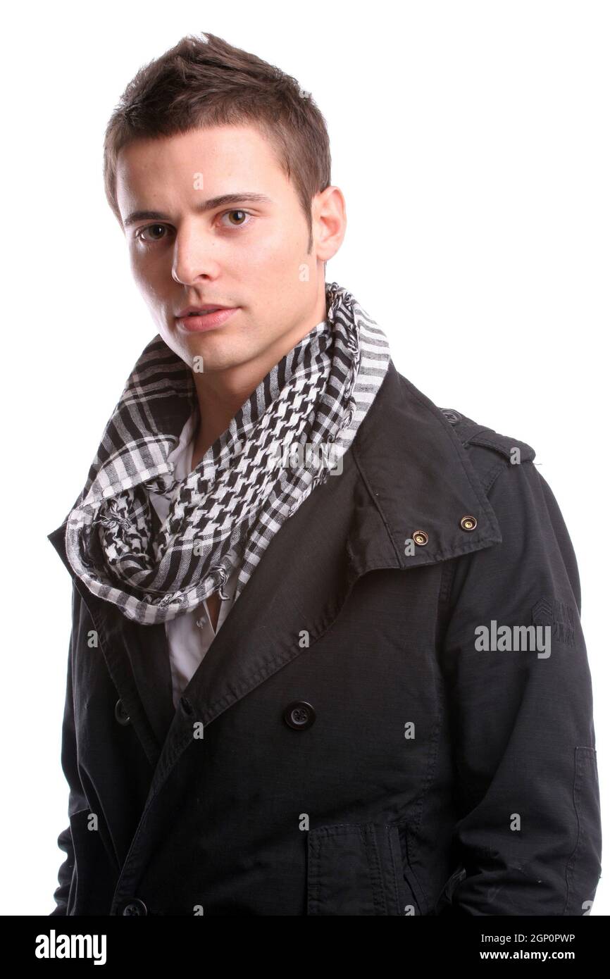 Young casual man posing, isolated in white background Stock Photo - Alamy