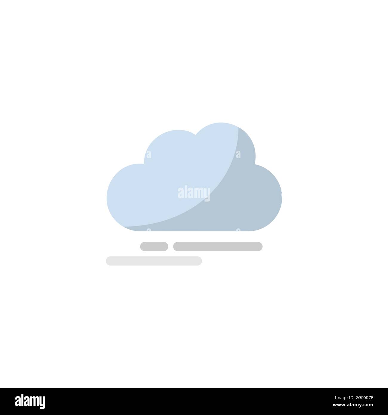 Fog and cloud. Flat icon. Isolated weather vector illustration Stock Vector