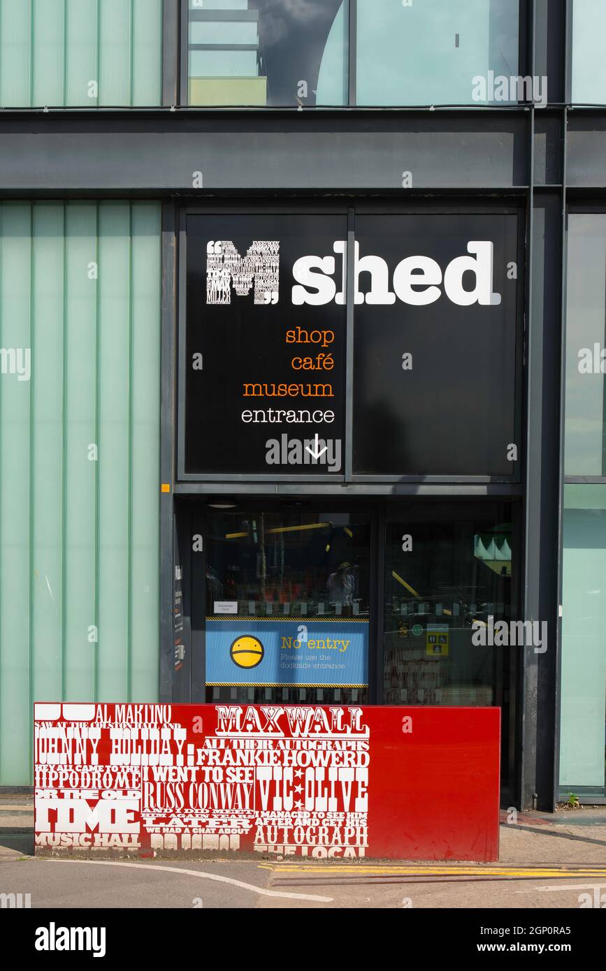 Bristol M shed, view of the entrance to the M shed museum, a former transit shed repurposed as a museum focusing on the city's social history, UK Stock Photo