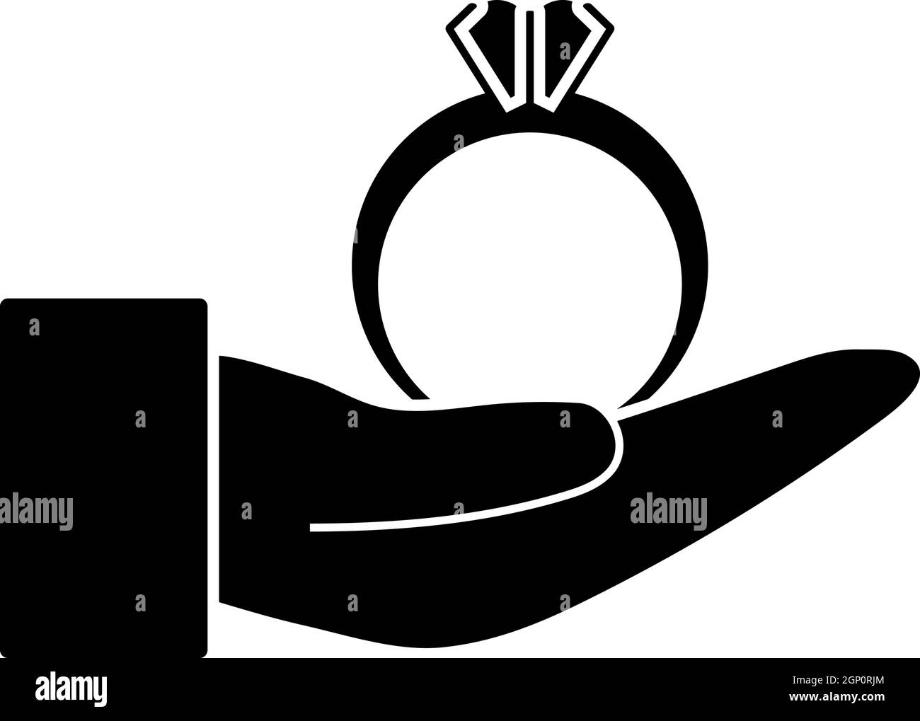 Hand Present Heart Ring Icon Stock Vector Image & Art - Alamy