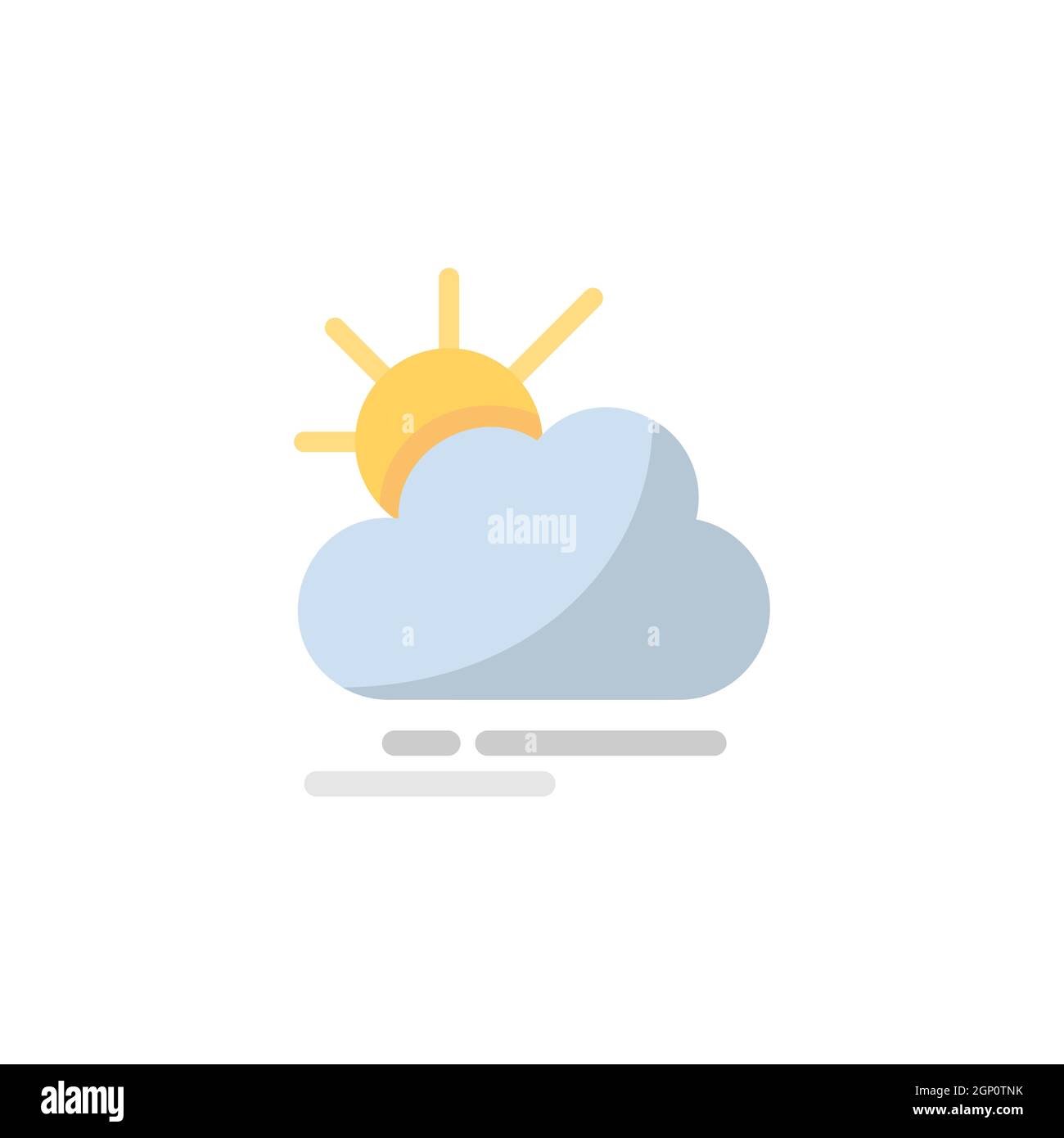 Fog, cloud and sun. Flat icon. Isolated weather vector illustration ...