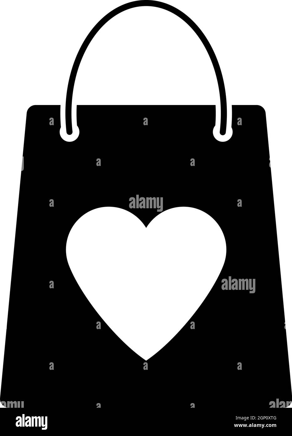 Shopping Bag With Heart Icon Stock Vector Image & Art - Alamy