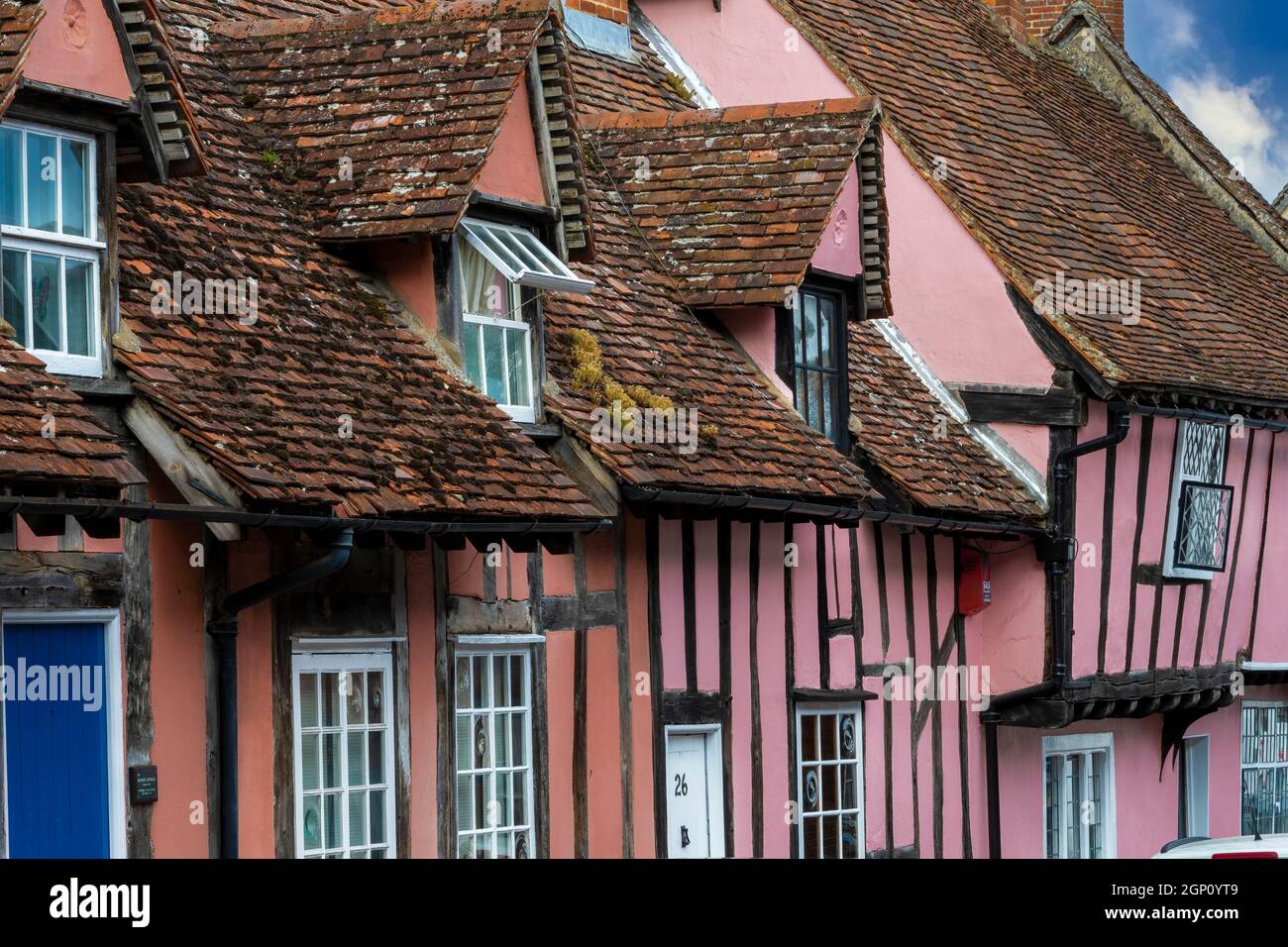 Typical medieval timber beam architecture at Lavenham in Suffolk 