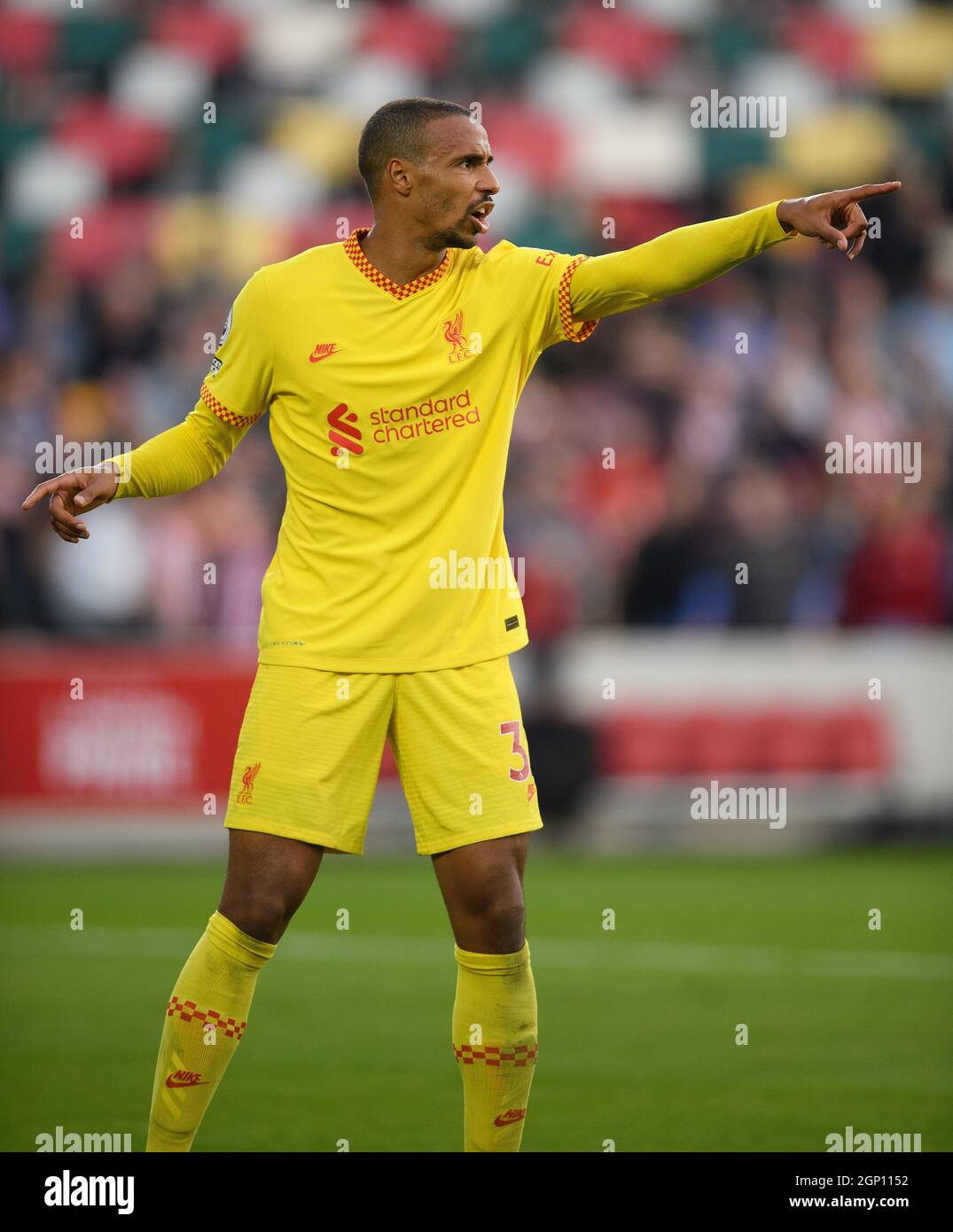 25 September 2021 - Brentford v Liverpool  - The Premier League - Brentford Community Stadium  Liverpool's Joel Matip during the Premier League match Stock Photo