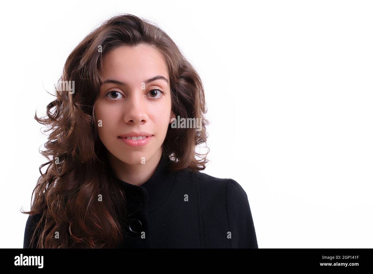 portrait of a young business woman, isolated in white Stock Photo - Alamy