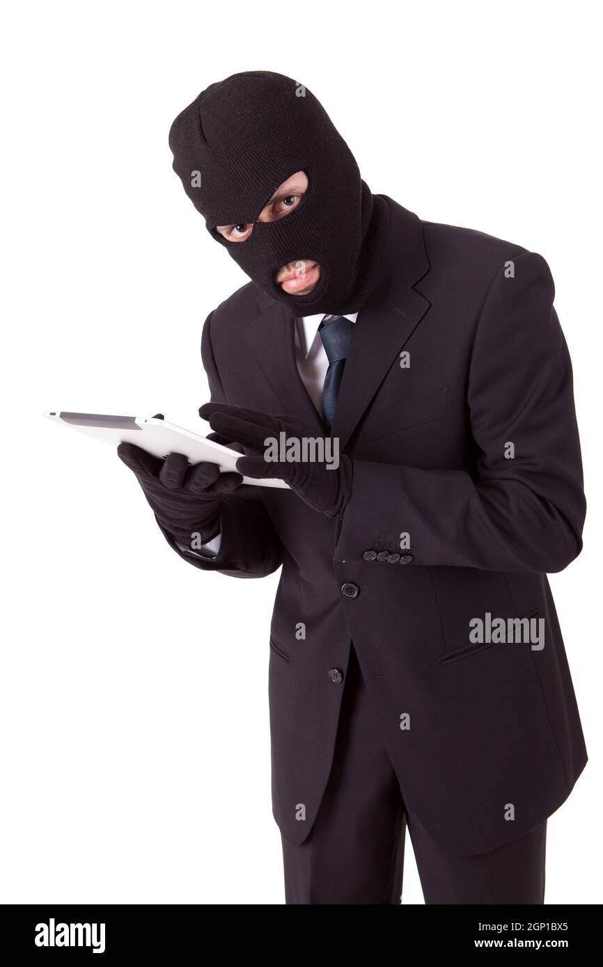 Computer Hacker In Suit And Tie Stock Photo - Alamy