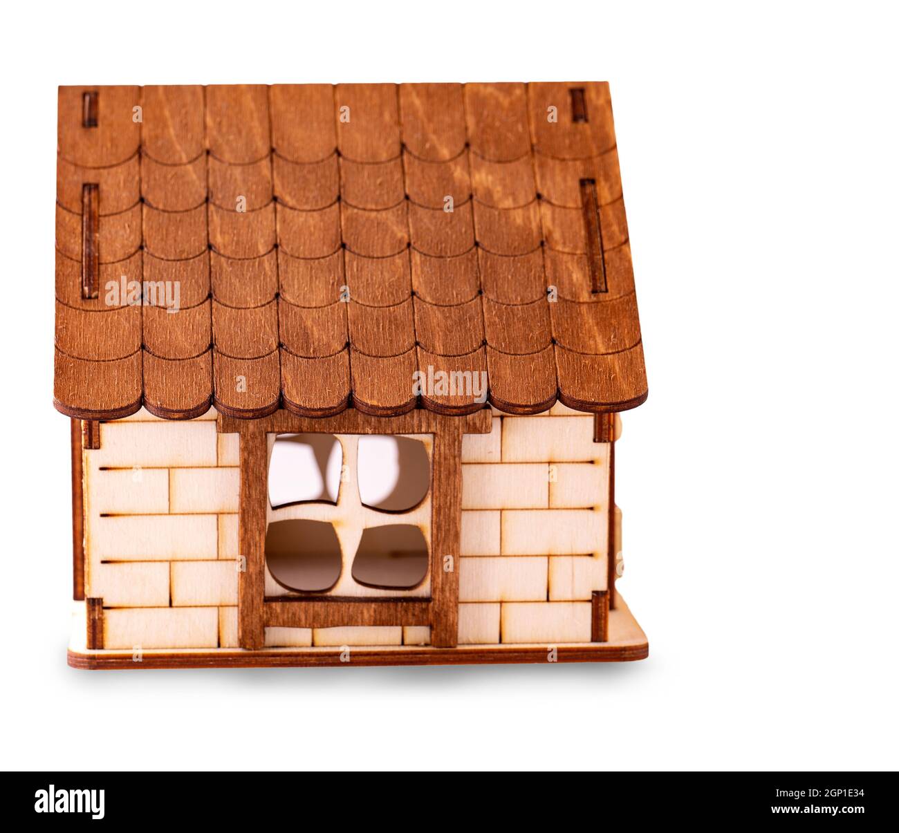children's wooden house isolated on white background Stock Photo - Alamy