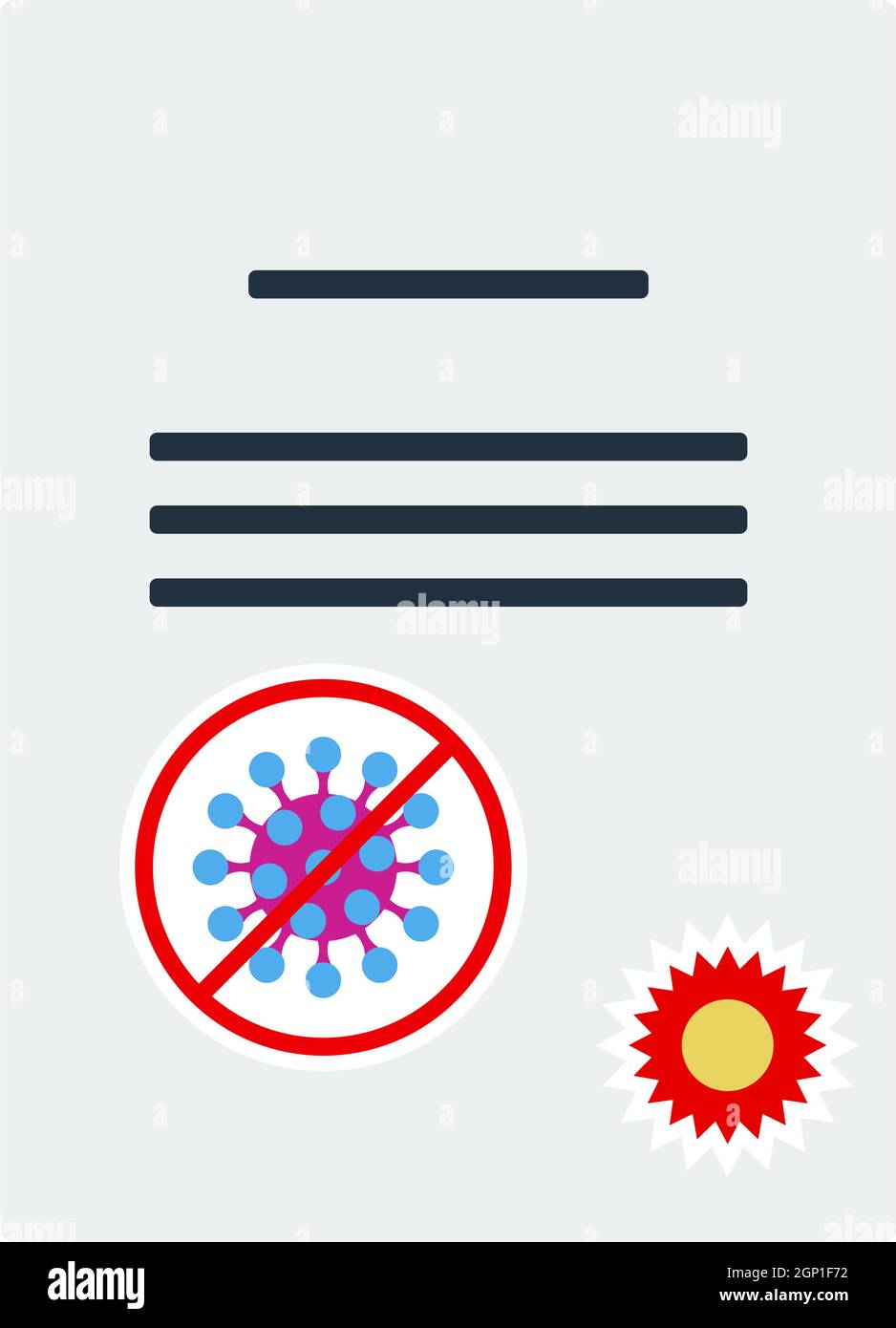 No Coronavirus Certificate Icon Stock Vector
