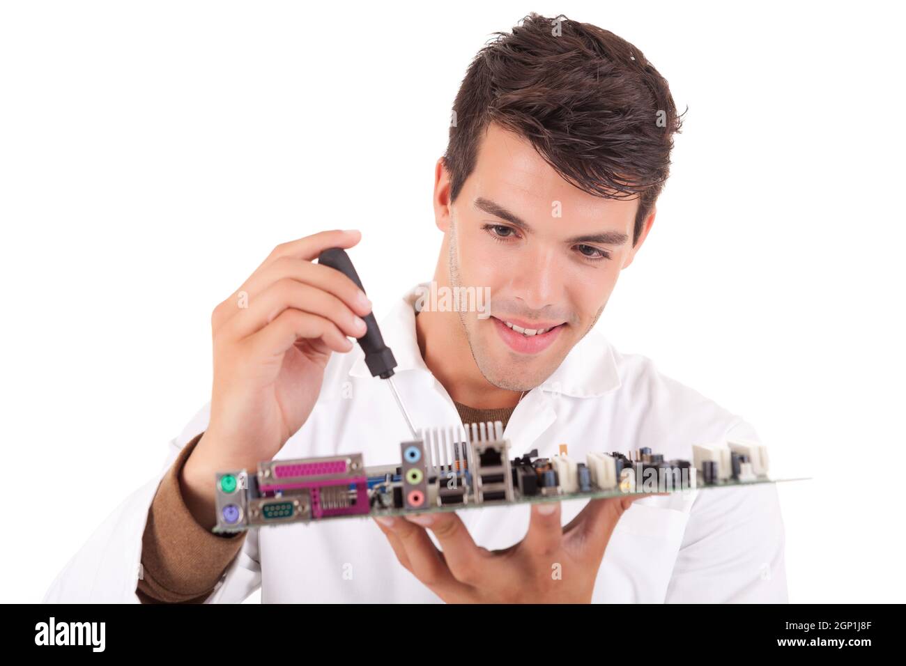Happy and successful young computer engineer Stock Photo - Alamy