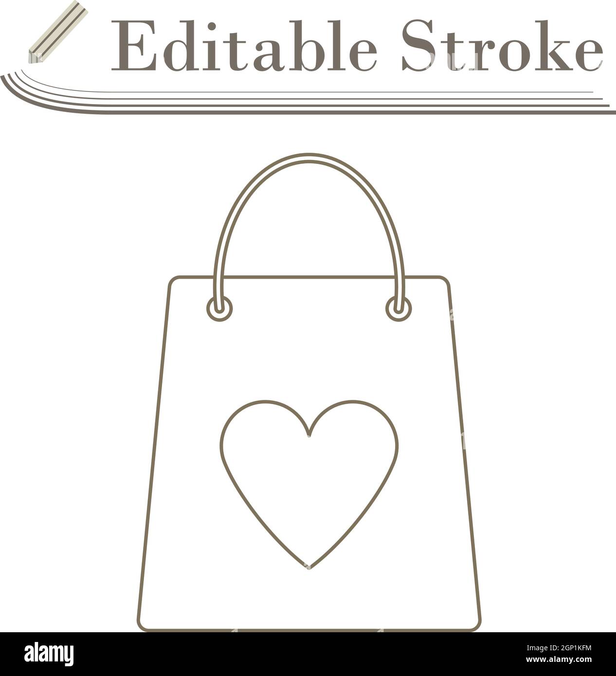 Shopping Bag With Heart Icon Stock Vector Image & Art - Alamy