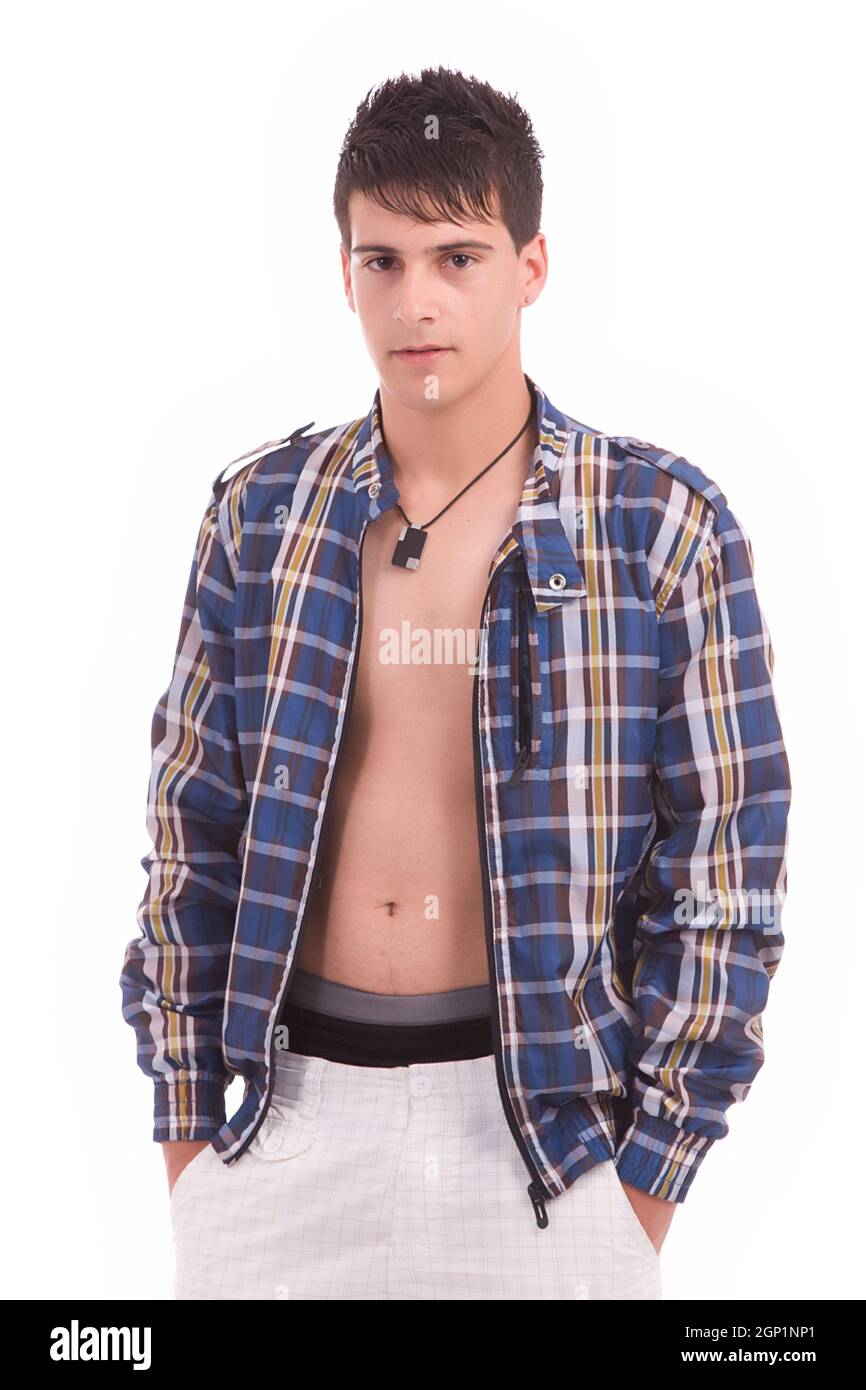 Young man posing isolated over white background Stock Photo - Alamy