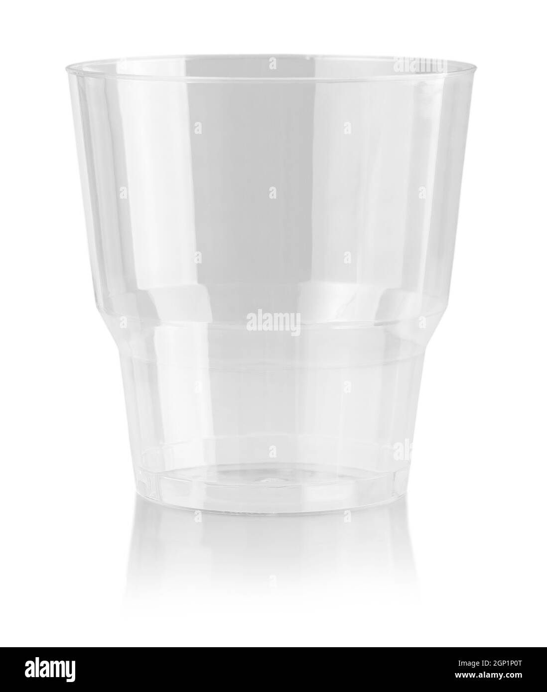 Plastic cup disposable glass isolated on white background. Cipping path